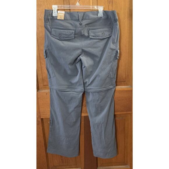 Prana Women’s Convertible Hiking Cargo Pants Sz 12 New Rip Stop Gray Stretch - Picture 2 of 11